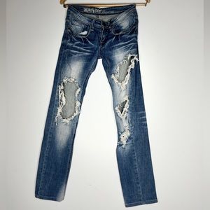 Ripped Machine Jeans Inc size 26 Low-Rise